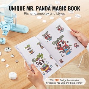 Panda libro magico ergonomico arco manico punzonatrice 3-IN-1 pulsante per 1/1.25/2.28 pollici 300 pezzi forniture artigianali - Product Image 5