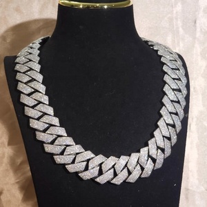 Luxury Rose Gold Plated Hiphop Iced Out <b>Statement</b> <b>Necklace</b> 925 Silver Chain Moissanite Everyday Wear - Product Image 1