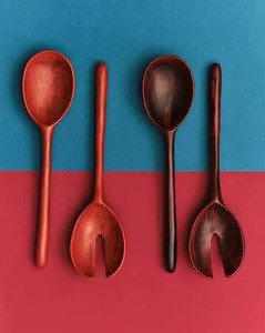 Accesorios de Cocina, Cuchara para Servir Ensaladas de Resina Antiadherente, Mango Espejo, Desechable, para Mezclar Frutas y Verduras, Color Marrón Oscuro - Product Image 5