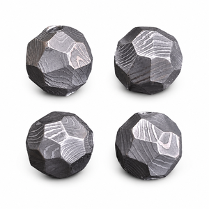 JEXMOO ENTERPRISES JX-DA29051 Composant de bijoux artisanal en métal, boule à facettes de 15 mm en acier Damas, style Noël moderne - Product Image 1
