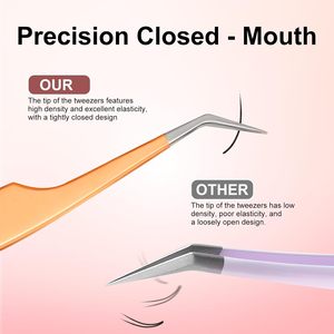 Juego de 5 Pinzas para Pestañas de Acero con Alto Contenido de Carbono, Pinzas de Alta Precisión Rectas y Curvas para Extensión de Pestañas, para Principiantes - Product Image 5