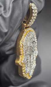 Colgante de Moissanita, Colgante Mano de Fátima, Colgante Amuleto de Ojo, Colgante de Plata 925, Colgante Espiritual de Protección y Buena Suerte - Product Image 2