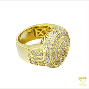 Bague en argent sterling 925 avec moissanite, grand diamètre, style glacé, bijou de déclaration pour marques de détail - Product Image 5