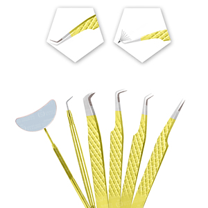 Pinces à cils en acier inoxydable personnalisées de qualité supérieure, à pointe en fibre pour une prise ferme et manche miroir - Product Image 1