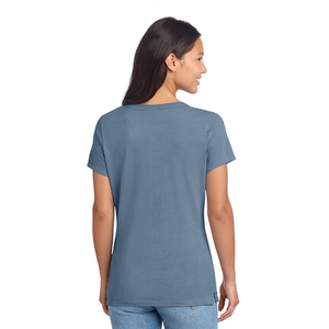 Camiseta Moderna de Manga Corta para Mujer, Cuello en V, Cómoda, Transpirable, Mezcla de Algodón, Deportiva, Ecológica, de Secado Rápido - Product Image 4