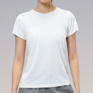 Camiseta Deportiva Ecológica de Manga Corta con Cuello Redondo y Estampado a Cuadros para Mujer, 100% Algodón, Secado Rápido, para Verano, Gimnasio y Deportes - Product Image 1