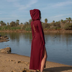 Vestido Maxi con Capucha y Espalda Descubierta, Estilo Élfico Bohemio, Ropa de Festival, Vestido Boho de Hada, Vestido Largo, Ropa de Playa, Última Tendencia 2026 - Product Image 1