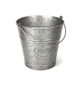 Seau en métal galvanisé style ferme, seau à fleurs galvanisé foncé, pot de fleurs décoratif en étain pour intérieur et extérieur - 3,9 pouces - Product Image 1