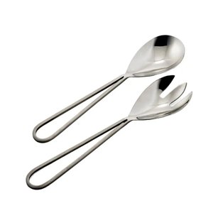 Affordable Price Metal Salad Server <b>Serving</b> <b>Spoon</b> & Fork Set With Bone Handle for Kitchenware Tabletop Salad Server Sets - Product Image 5