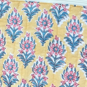 Quilted Cotton <b>Laptop</b> <b>Sleeve</b> 13/15 Inch Zippered Closure Luxurious Modern Travel Fashionable Elegant Vintage Jaipur Block Print - Product Image 2