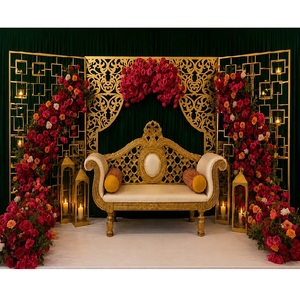 Compre Paneles de Pared de Metal Dorados Hechos a Medida para Escenarios, Pantallas Metálicas de Alta Gama para Bodas, Muebles Premium para Decoración de Bodas - Product Image 1