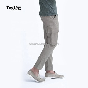 กางเกงคาร์โก้ผ้าแคนวาสโพลีเอสเตอร์ 100% คุณภาพสูงสำหรับผู้ชาย ยี่ห้อ Twill-Sports OEM แห้งเร็ว ระบายอากาศได้ดี  โลโก้สั่งทำได้  กระเป๋าหกช่อง สไตล์ลำลอง - Product Image 3