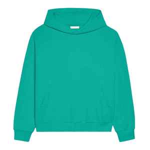 Sweat-shirt à capuche pour homme, couleur turquoise, coupe classique, décontracté, automne, couleur unie, tricoté en molleton bouclette, avec poches, OEM ODM, logo X - Product Image 1