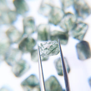 Natural Green Rutilated Quartz Cabochon 8X6mm Rectangular Flat Bottom <b>Rose</b> Cut <b>Top</b> Grade Stone Jewelry Inlay Loose Gemstones - Product Image 3