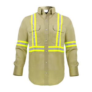 Polo unisexe haute visibilité en polyester rose et bleu marine avec bandes réfléchissantes, certifié CE/EU, vêtements de travail - Product Image 3