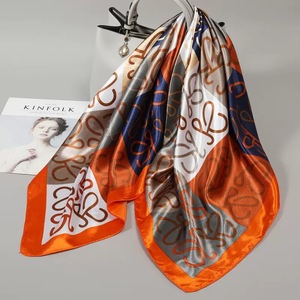Kneka Printed 100% <b>Silk</b> Casual Square Scarf for Women Multi-Functional Muslim All Seasons Fashion Accessory - Product Image 2