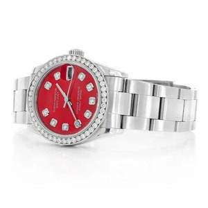 Luxury Moissanite Diamond Watch Red Dial Stainless Steel <b>Automatic</b> Mechanical Date Hip Hop Iced Out Wristwatch - Product Image 2