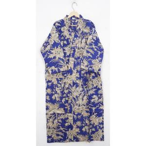 Kimono en coton indien à motifs imprimés pour femmes, robe de chambre, tenue de resort, vêtement de nuit, robe de printemps pour femmes - Product Image 1
