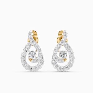 Pendientes Celina Swirl con diamantes cultivados en laboratorio de 0,82 quilates en oro amarillo, blanco y rosa de 9 quilates - Product Image 3