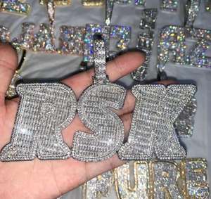 จี้เงินแท้ 925 ชุบโรเดียม ประดับเพชรโมอิสซาไนต์ ตัวอักษรตามสั่ง สไตล์ฮิปฮอป ประดับเพชรระยิบระยับ ของขวัญสำหรับผู้ชาย - Product Image 4