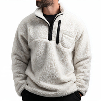 Vestes Sherpa pour hommes, col montant, demi-zip, veste polaire Sherpa, veste d'hiver chaude pour hommes, coupe-vent, vestes en polaire Sherpa pour hommes