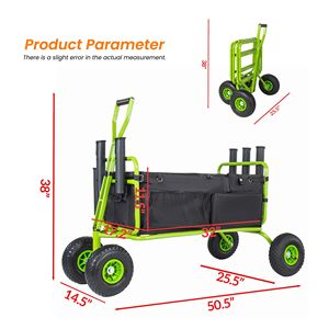 Carrello da Spiaggia Pieghevole con Ruote per Ogni Terreno, Robusto, 3 Metri, Resistente alla Sabbia, Portacanne Pieghevoli, Scomparto per Ombrellone - Product Image 4