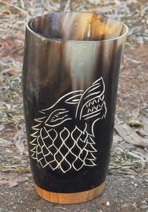 แก้วเขาสัตว์คุณภาพเยี่ยม 100% แกะสลักลาย สำหรับดื่มชา นม น้ำ กาแฟ เบียร์ สไตล์ไวกิ้ง  แบบธรรมชาติ ราคาประหยัด - Product Image 5