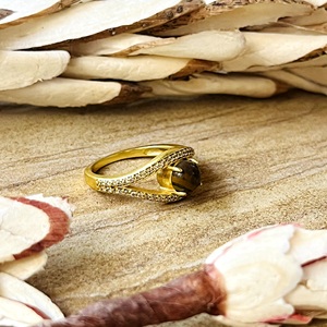 Unique Design Boho Eye Band Brass <b>Rings</b> For Women 18k Gold Plated Vintage Tiger Eye <b>Statement</b> Jewelry for Wholesale/OEM/ODM - Product Image 6