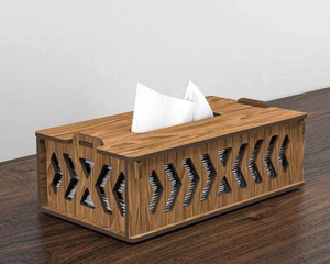 Boîte de rangement pour mouchoirs et papier en bois de noyer écologique Runwood Classic 2026, décoration de table par blossom craft india - Product Image 2