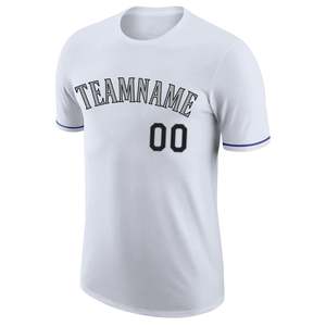Custom White Team Sports T Shirt Personalized Front Team Name Back Player Number Athletic Short Sleeve Tee Wholesale - Product Image 2
