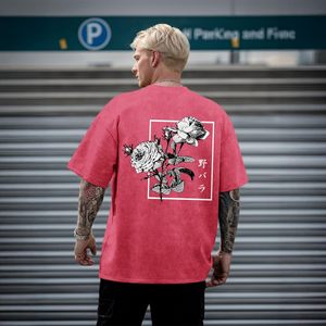 เสื้อยืดโอเวอร์ไซส์ลายกราฟิกผ้าฝ้ายสไตล์สตรีทแวร์สำหรับผู้ชาย ผลิตในปากีสถาน ลวดลายวินเทจแบบฟอกสี - Product Image 2