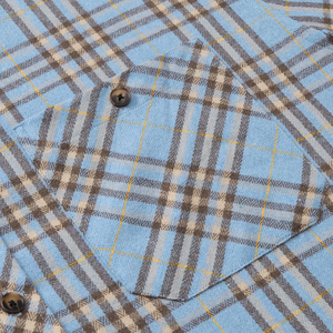 Camisa de Franela para Hombre, Cuello Mandarín, Botones Cubiertos, Color Sólido, Manga Larga, Casual, Verano, 100% Algodón, Transpirable, Secado Rápido - Product Image 6