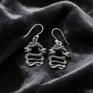 ต่างหูเงินแท้แบบวินเทจลายมังกร งานแฮนด์เมดสไตล์ชนเผ่าโบโฮ รูปสัตว์ในตำนาน เหมาะสำหรับเป็นเครื่องประดับสำหรับผู้หญิงหรือของขวัญหมั้น - Product Image 3