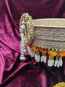 Juego de Platos Tradicionales Haldi con Tazones y Aplicador para Ceremonia de Boda, Decoración para la Ceremonia Mayian Vatna de la Novia y el Novio - Product Image 4