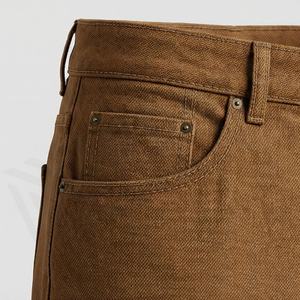 Shorts en jean en coton pour hommes, imprimés avec logo, style streetwear hip-hop, longs, délavés, couleur personnalisée, vente en gros - Product Image 5