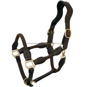 Licou de cheval en cuir entièrement réglable de conception unique de qualité supérieure dans de nombreuses couleurs et tailles personnalisées licou de course de conception de corde et de cuir - Product Image 4