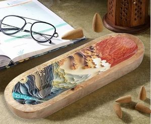 Handcrafted Wooden Art Tray | Bird Pattern Ash Catcher for Meditation <b>Yoga</b> & Home Decor | Birthday <b>Gift</b> Decorative Incense - Product Image 2