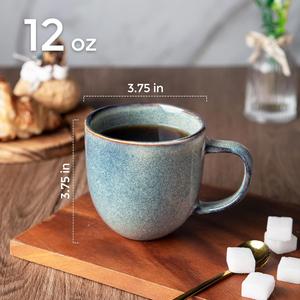 Juego de Tazas de Cerámica de Diseño con Esmalte Reactivo Texturizado, Aislamiento de Pared Gruesa, Asa Cómoda, Hecho a Mano para un Hogar Elegante - Product Image 5
