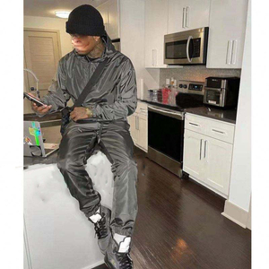 Ensemble de jogging imperméable de haute qualité, imprimé, écologique, streetwear, coupe-vent, veste zippée, pantalon élastique - Product Image 1