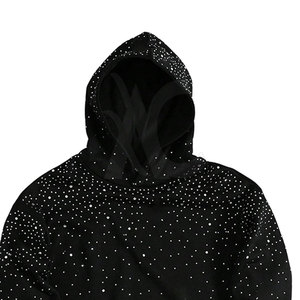 Sudadera con capucha de algodón con pedrería, estilo moderno, ideal para atuendos casuales, viajes y moda urbana. - Product Image 4