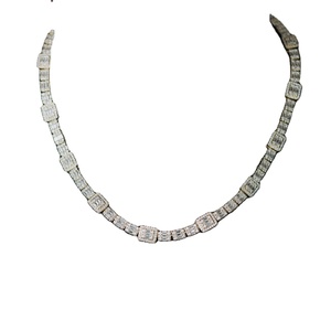 Cluster Baguette Cut VVS Moissanite Diamonds Cadena DE TENIS S925 Cadenas de hip hop de plata esterlina Joyería fina para hombres y mujeres - Product Image 1