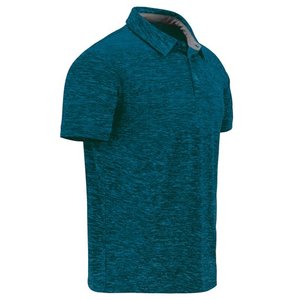 Chemise à manches courtes pour homme, imprimé turquoise, tricotée, respirante, polyester/coton, logo sur le devant, chemises de golf décontractées, coupe classique - Product Image 3