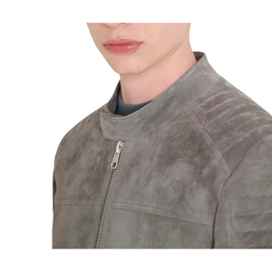 Slim Fit Real <b>Suede</b> Trench Coat for <b>Men</b> Plus Size - Product Image 1
