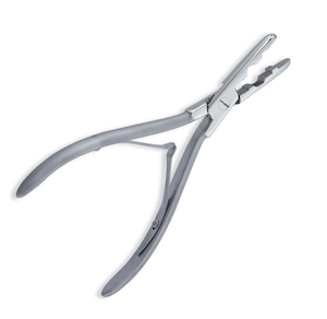 Pince professionnelle en acier inoxydable argenté pour extensions de cheveux avec dents, outils pour extensions capillaires à vendre - Product Image 2