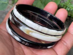 Handcrafted Premium Quality Eco-Friendly <b>Engraved</b> Horn <b>Bangle</b> Natural Elegant Style Fashion Unisex Round Polished Natural - Product Image 3