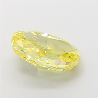 MANYA JEWELS Diamante Sintético Suelto Certificado por IGI, Claridad VS2, Corte Excelente, 3.04 Quilates, Forma Ovalada, Color Amarillo Intenso Fantasía