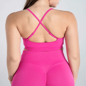 Ensemble de soutiens-gorge de sport sans coutures à maintien élevé pour femmes, avec logo frontal, bretelles réglables, tissu respirant pour le yoga - Nouvelle Arrivée - Product Image 6