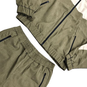 Ensemble de survêtement coupe-vent en polyester 100% pour homme, veste zippée avec logo personnalisé, pantalon de jogging élastique, vêtements de sport - Product Image 4