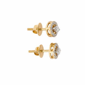 Boucles d'oreilles clous en or massif 14 carats Namivaa avec micro-incrustation de diamants taille marquise pour femme, finition polie, élégantes pour les fêtes, mariages et usage quotidien - Product Image 4
