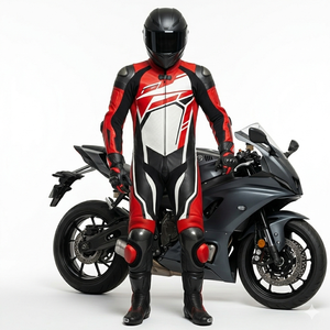 Traje de Motocicleta Personalizado de Última Moda, Chaquetas de Motocicleta de Cuero Genuino y Traje de Motociclista para Carreras, Traje de Motocicleta para Carreras Callejeras - Product Image 6